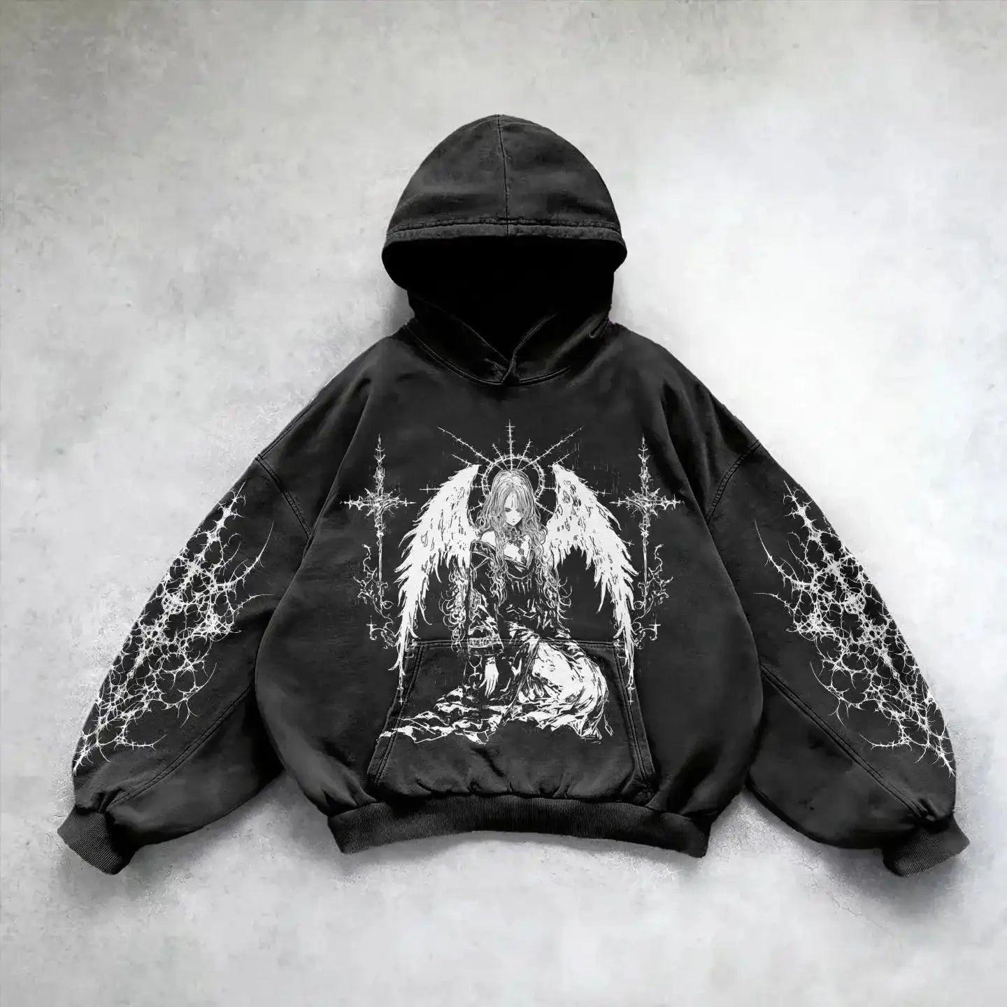 Harajuku hoodie dark punk print hoodies women oversized sweatshirt goth new couples y2k tops goth streetwear gothic clothes